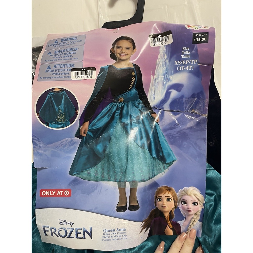 Disney Frozen 2 Queen Anna Dress & Cape Size 3T-4T Girls Kids Costume NEW
